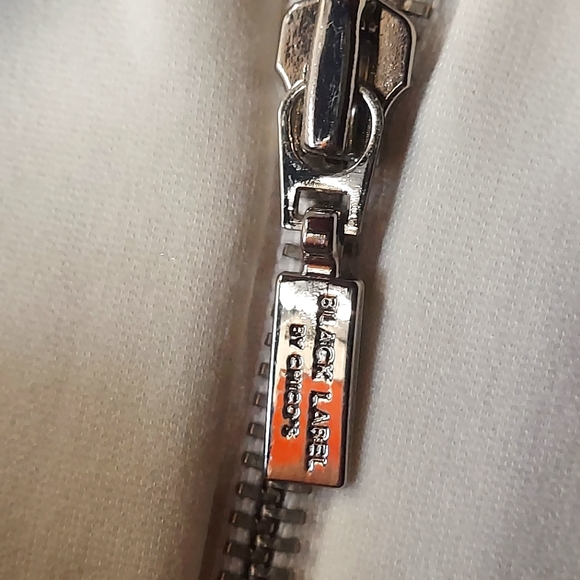 Chico's Black Label Antique White Zipper Blazer Jacket - Picture 7 of 16